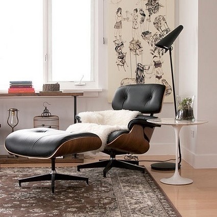 Кресло Eames Lounge с оттоманкой