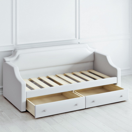 Кровать пристенная в вельветовой обивке DayBed