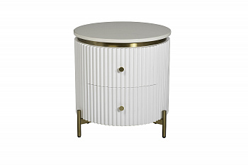 Тумбочка белая 2 ящика d51*55см