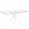 Прямоугольный обеденный стол 1138/F2133-BLANCO 150x95 стеклянный с белыми ножками