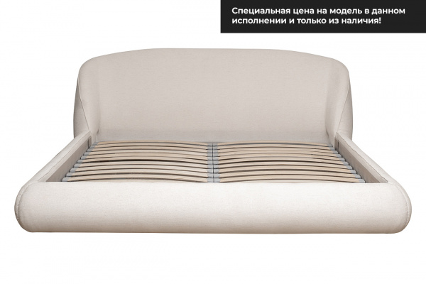 Кровать Palazzo 180 без мех.шенилл экрю Natur Ecru 215*240*90см