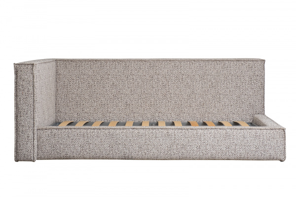 Кровать детская угловая Runa-80 с мех шенилл серая Seppia Ser 114*215*80см