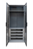 GD-10012/1-6-2 Шкаф Alto двухд c выдвиж ящик, цвет серый Кобальт, двер стекло(тонир) 100*57*230.5см