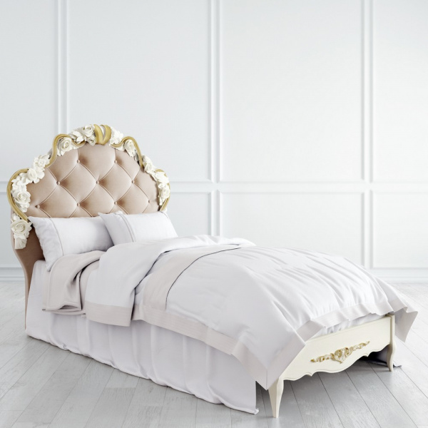 Кровать с мягким изголовьем и декором Romantic Gold