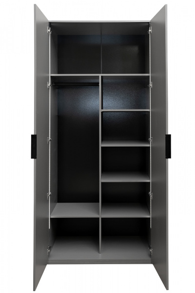 GD-10013/2-6 Шкаф Alto двухд с полками, цвет серый Кобальт, фасад глухой 100*57*228.5см