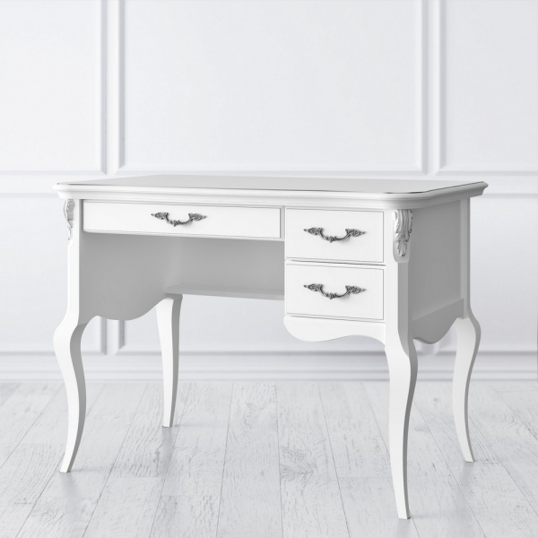 Кабинетный стол пристенный с 3 ящиками Romantic Silvery Rome