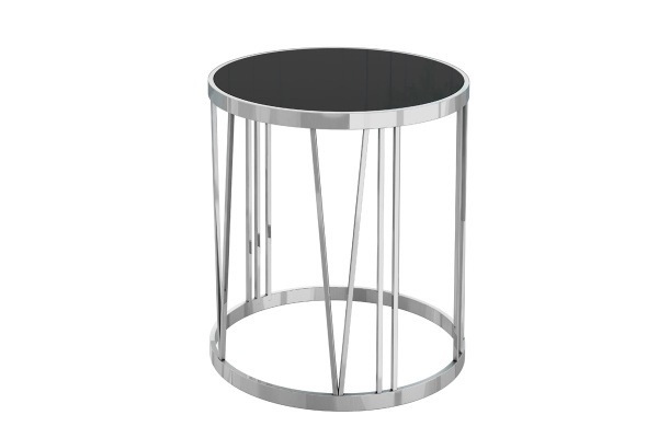 Стол журнальный черное стекло/хром d50*55см