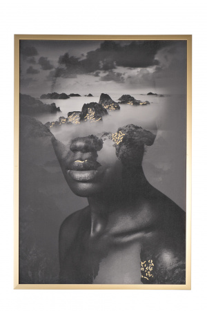 Холст "Mystique-1" 100х70 см, золотая поталь.