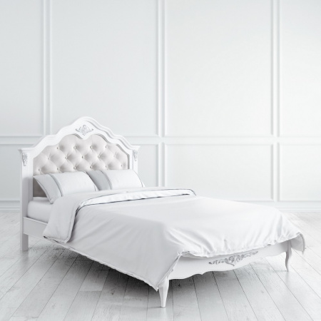 Кровать с изголовьем в вельветовой обивке Romantic Silvery Rome