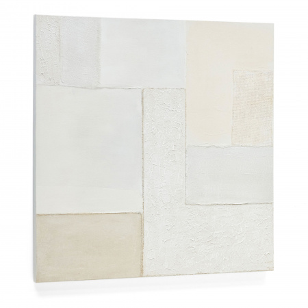 Pineda Абстрактный холст белого цвета 95 x 95 см
