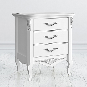 Прикроватная тумба 3 ящика Romantic Silvery Rome