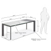 Стол Atta 160 (220) x90 антрацит, керамика
