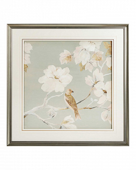 Постер в раме “Birds and flowers – I”