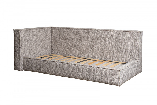 Кровать детская угловая Runa-80 с мех шенилл серая Seppia Ser 114*215*80см