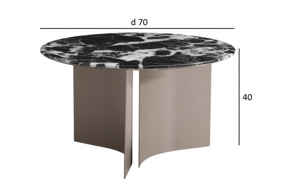 Стол журнальный черный d70*40см