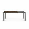 Стол Atta 140 (200) x90 антрацит, коричневый, керамика