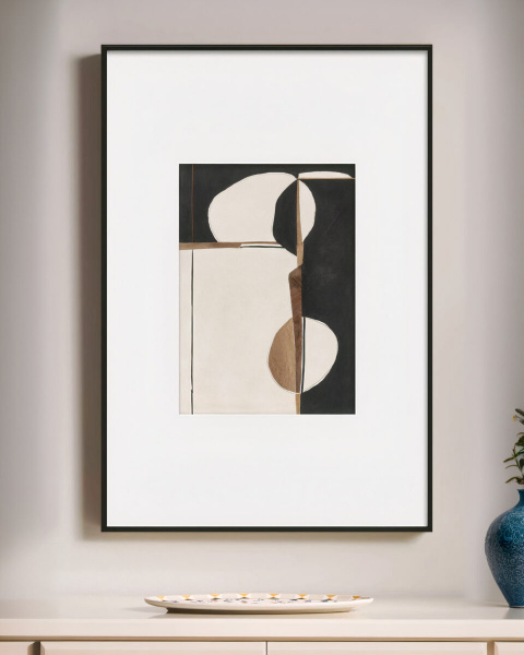 Интерьерный постер “Black  beige abstraction”
