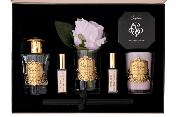 Набор подарочный Charente rose - диффузор 90мл, роза искусств., спрей 2*5мл, свеча 75гр