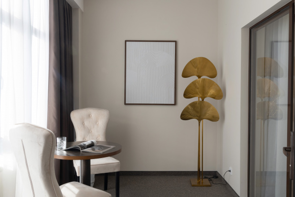 Торшер металлич."Гинкго" латунь L55*W26*H183