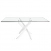Прямоугольный обеденный стол 1138/F2133-BLANCO 150x95 стеклянный с белыми ножками