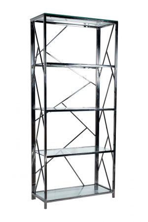 Стеллаж стекло прозр/темн.хром 80*35*180см