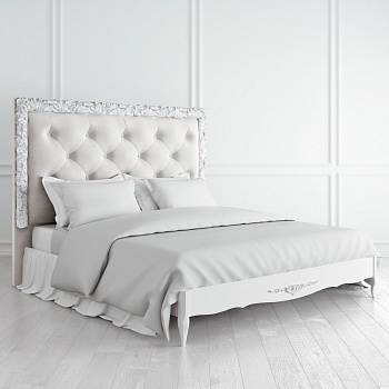 Кровать с мягким прямоугольным изголовьем Romantic Silvery Rome