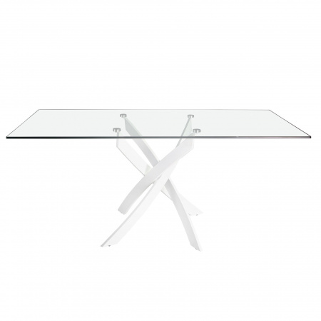 Прямоугольный обеденный стол 1138/F2133-BLANCO 150x95 стеклянный с белыми ножками