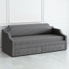 Кровать пристенная в вельветовой обивке DayBed