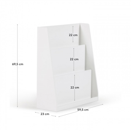 Книжный шкаф Adiventina из МДФ белого цвета 59,5 x 69,5 см