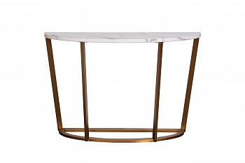 Консоль иск.мрам.Pearl White/мат.зол.120*40*80
