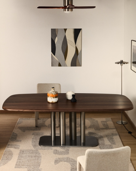 Абстрактный холст Marvilo серо-горчичного цвета 60 x 90 см