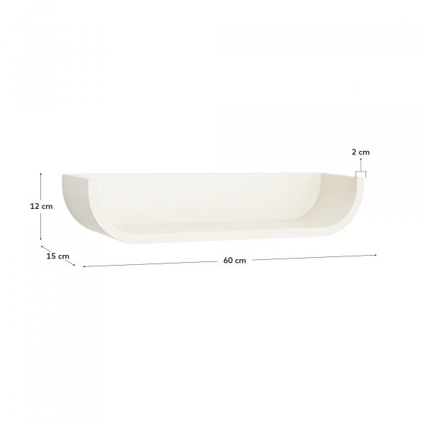 Полка Salaya из лакированной бежевой фанеры ясеня 60 x 12 см
