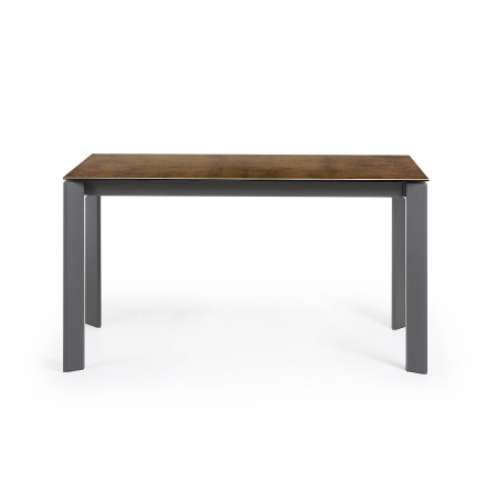 Стол Atta 140 (200) x90 антрацит, коричневый, керамика