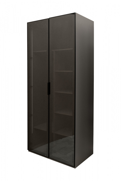 GD-10013-6-2 Шкаф Alto двухд с полками, цвет серый Кобальт, дверцы стекло(тонир) 100*57*230.5см