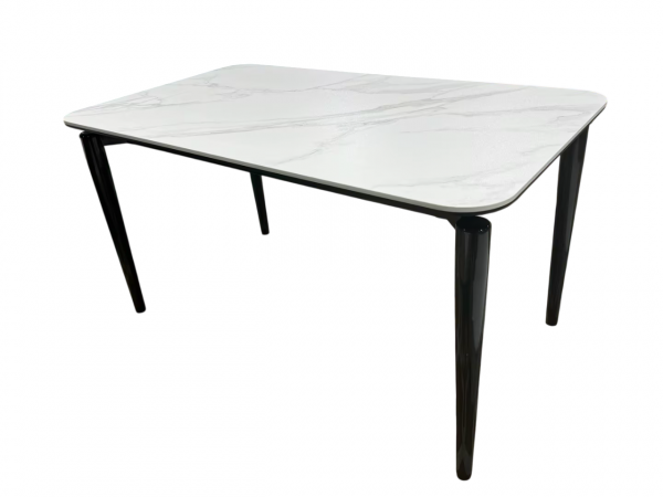 Стол обеденный Блум ART2922-160W, 160х90х75 см, белая керамика/черный