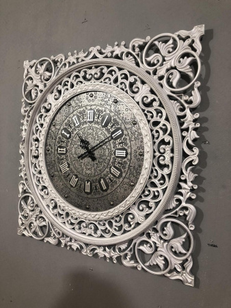 Настенные часы Silver/White со светодиодной подсветкой