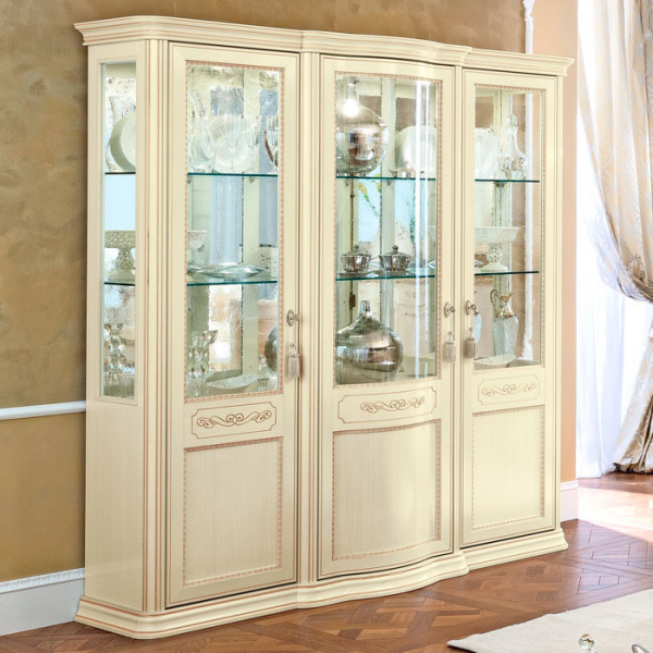 Витрина трёхдверная Torriani Avorio