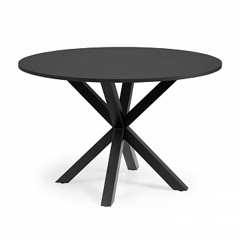 ARYA Круглый Ø 119 cm MDF стол со стальными черными ножками 