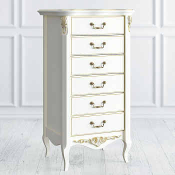 Комод высокий 6 ящиков Romantic Gold
