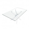 Прямоугольный обеденный стол 1138/F2133-BLANCO 150x95 стеклянный с белыми ножками