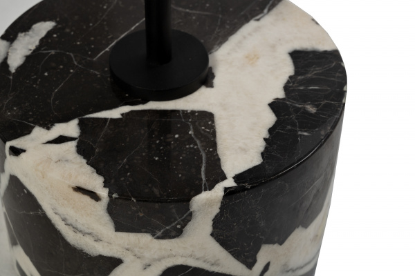 Стол журнальный стекло / черный мрамор d55*55см