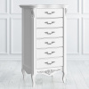 Комод высокий 6 ящиков Romantic Silvery Rome