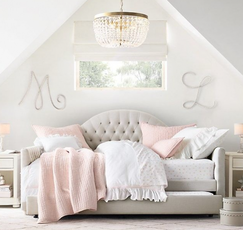 Кровать детская дейбед с дополнительным спальным местом Reese Tufted