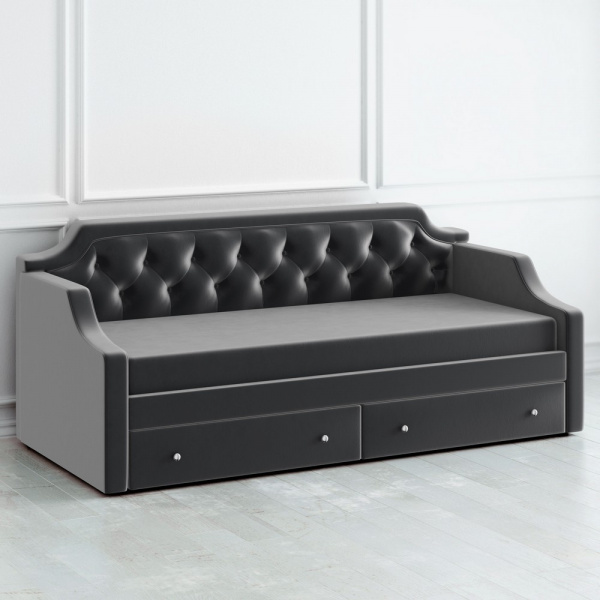 Кровать пристенная со стеганной вельветовой обивкой DayBed