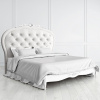 Кровать с мягким овальным изголовьем и декором Romantic Silvery Rome