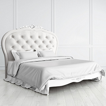 Кровать с мягким овальным изголовьем и декором Romantic Silvery Rome