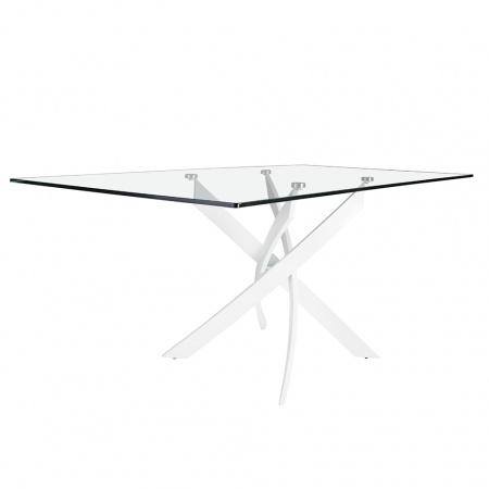 Прямоугольный обеденный стол 1138/F2133-BLANCO 150x95 стеклянный с белыми ножками